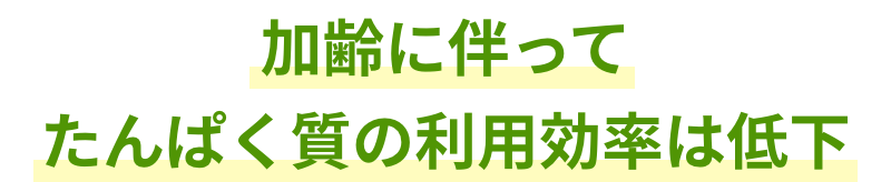 加齢に伴ってたんぱく質の利用効率は低下