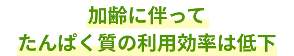 加齢に伴ってたんぱく質の利用効率は低下